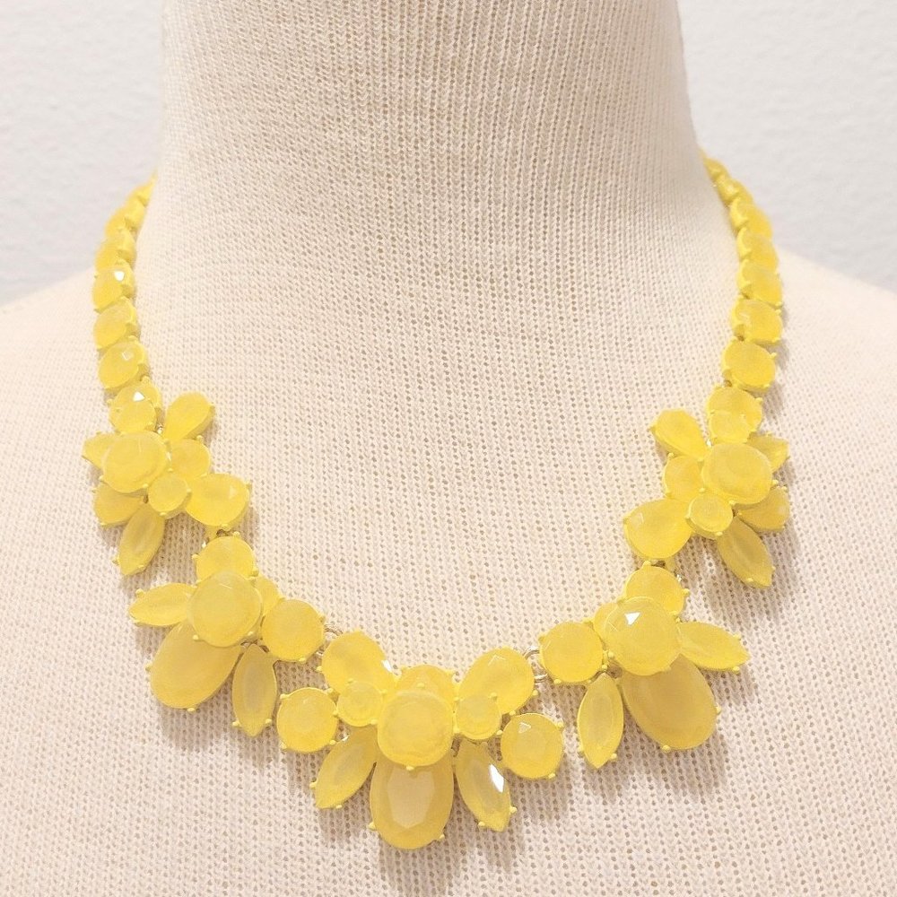 J.Crew Lemon Yellow Brilliant Cluster Necklace
